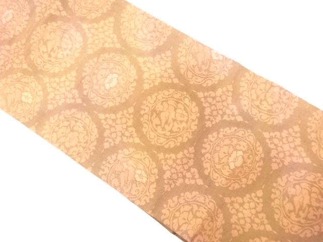 JAPANESE NAGOYA OBI / WOVEN FLOWER & BIRD